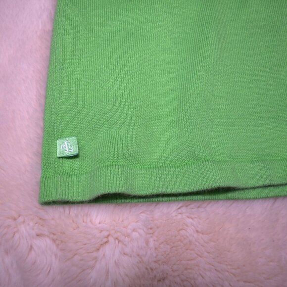 Lauren Ralph Lauren Glow Green Cardigan Sweater Size Large - Picture 4 of 8